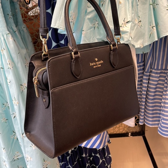 Kate Spade Madison Safiano Leather Medium Satchel Handbag 
COLOR: Black 

NWT - Picture 14 of 16